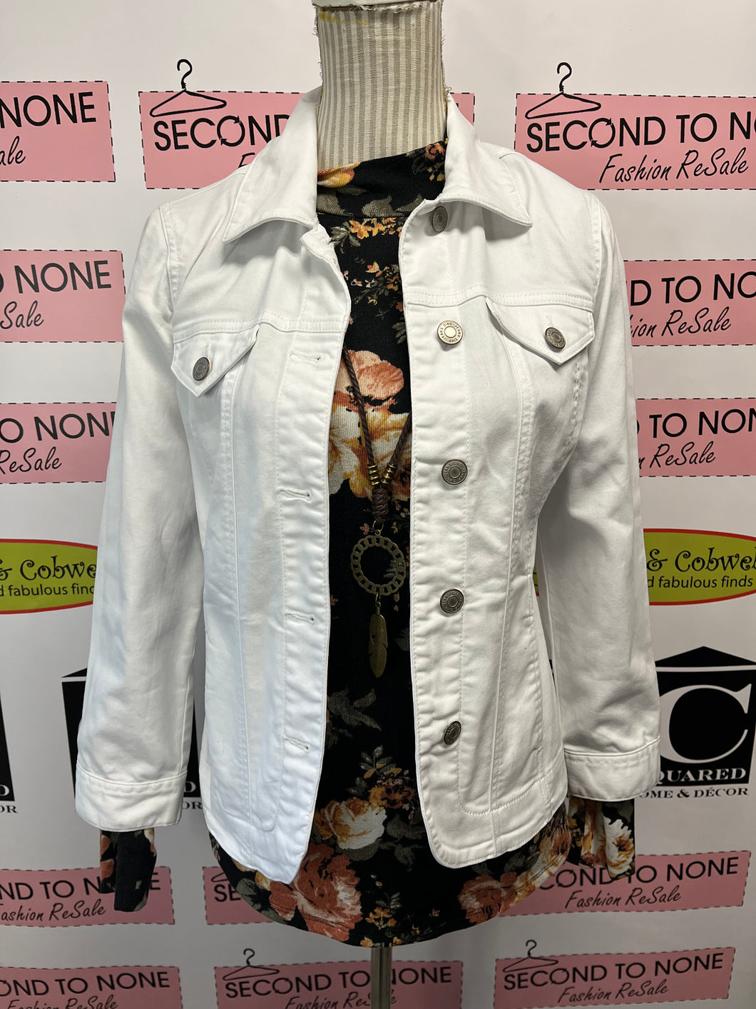 White Denim Jacket (Size PS)