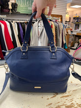 Load image into Gallery viewer, Danier Blue Pebbled Leather Handbag + Dustcover
