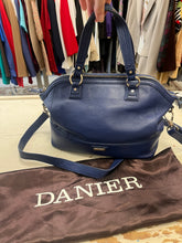 Load image into Gallery viewer, Danier Blue Pebbled Leather Handbag + Dustcover

