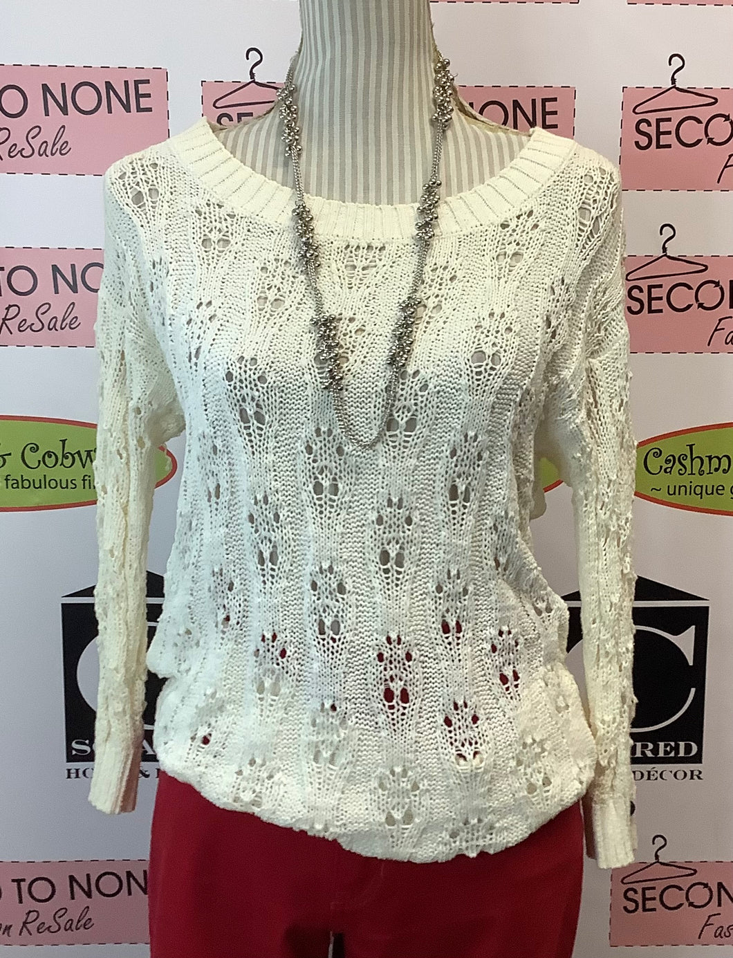 Cream Crochet Top (Size M)