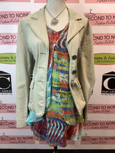Load image into Gallery viewer, Tribal Taupe Denim Blazer (Size 14)
