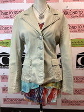 Load image into Gallery viewer, Tribal Taupe Denim Blazer (Size 14)
