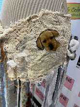 Cargar imagen en el visor de la galería, Upcycled Fabric &amp; Ribbons Belt Overlay (Dog Theme)
