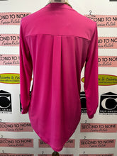 Load image into Gallery viewer, NWT Michael Kors Fuchsia Zip Henley Top (Size S)
