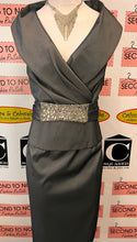 Load image into Gallery viewer, Dark Grey Beaded Waist Cocktail Dress (Size 10)
