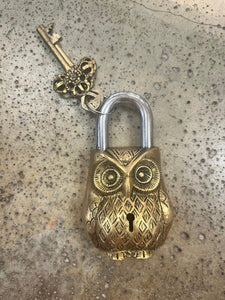 Solid Brass Owl Padlock (Re-Stocked!)