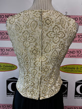 Load image into Gallery viewer, Vintage Gold Embellished Brocade Top (Size XXS/XS)
