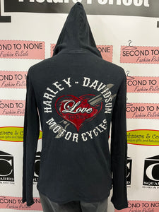 Love To Ride Harley Davidson Henley-Neck Hoody (Size L)