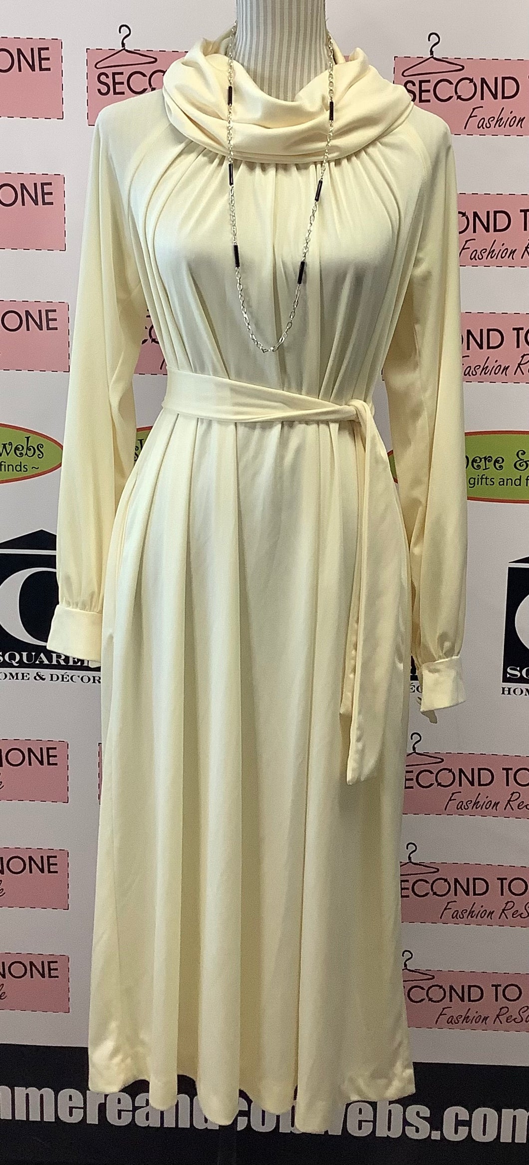 Vintage Cream Cowl Gown (8)