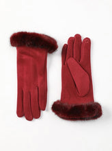Load image into Gallery viewer, Faux-Fur Detail Texting Gloves (3-Colors)
