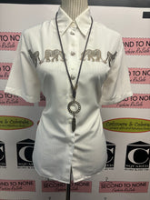 Load image into Gallery viewer, Vintage Embroidered Zebra Button Up (Size S/M)
