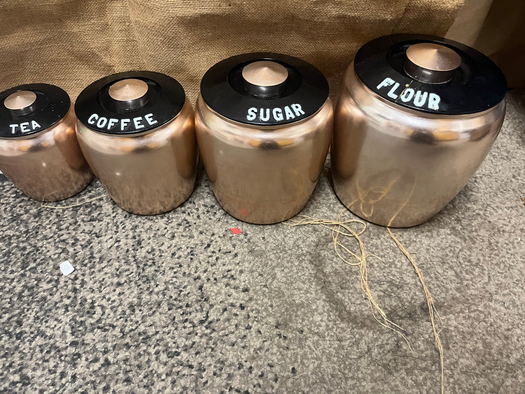 Vintage Rose Gold Kromex Canister Set