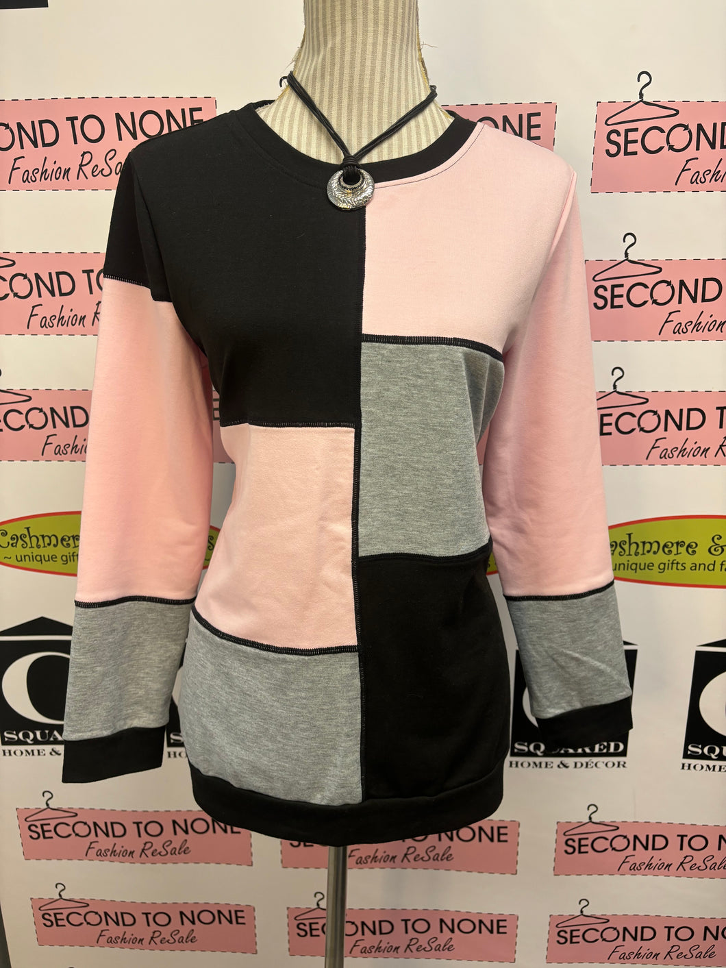 Pink & Grey Blocked Long Sleeve (Size M)