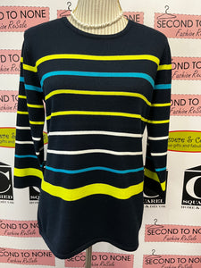 100% Cotton Navy-Striped Sweater