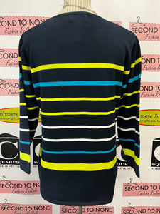 100% Cotton Navy-Striped Sweater