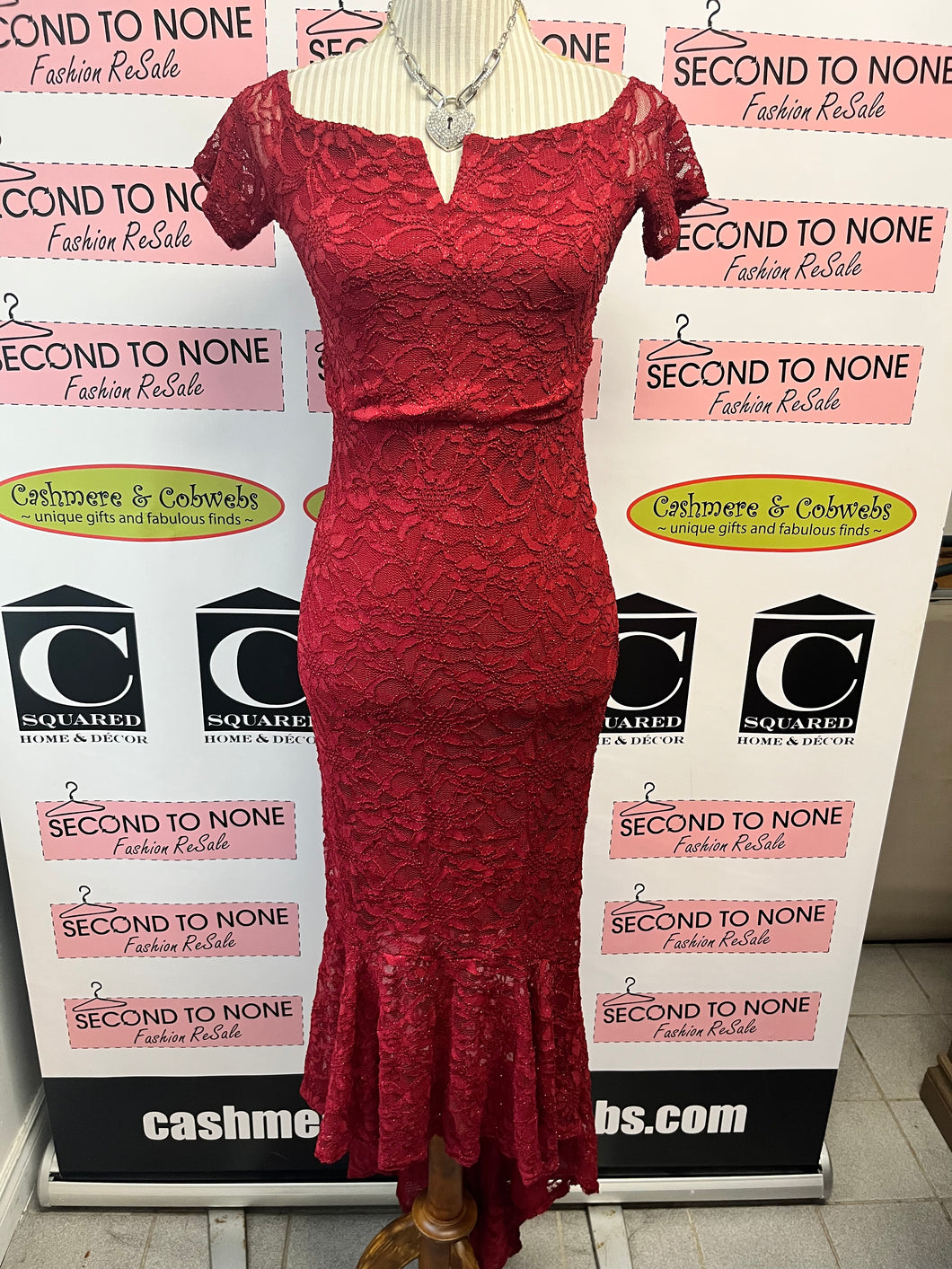 NWT Red Lace Evening Gown (Size 10)