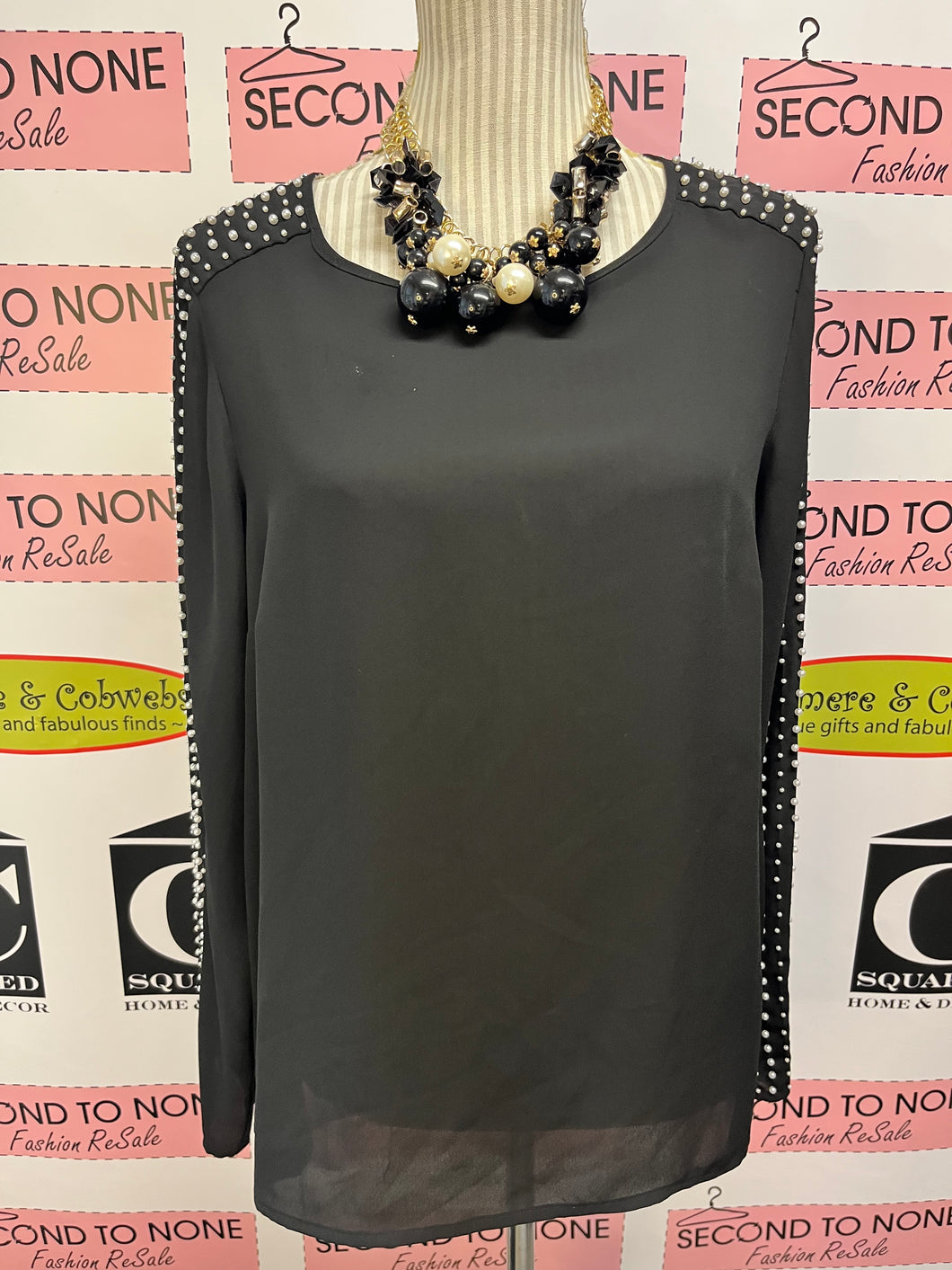 Pearl Sleeve Blouse (Size M)