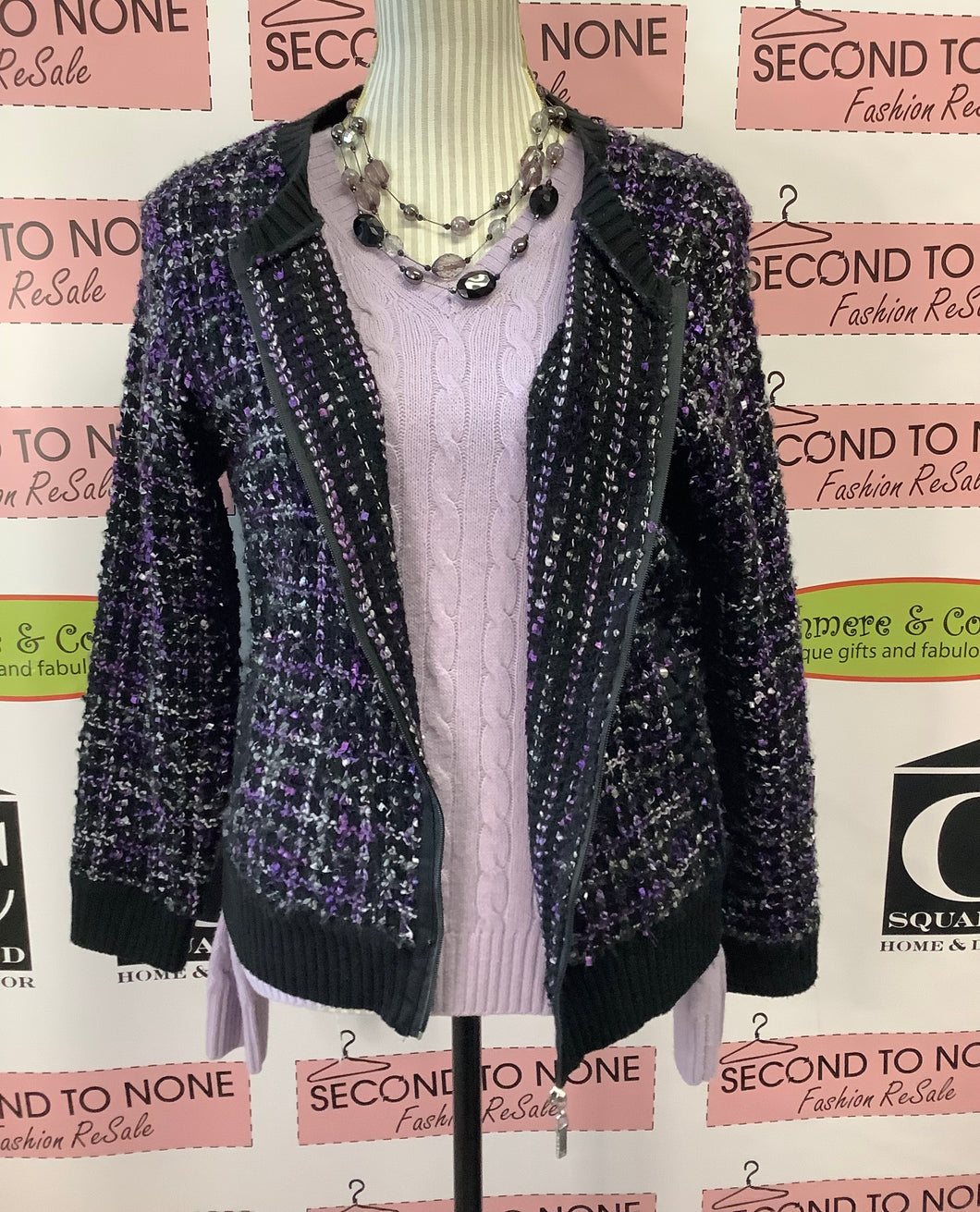 Purple Tweed Jacket (Size PM)