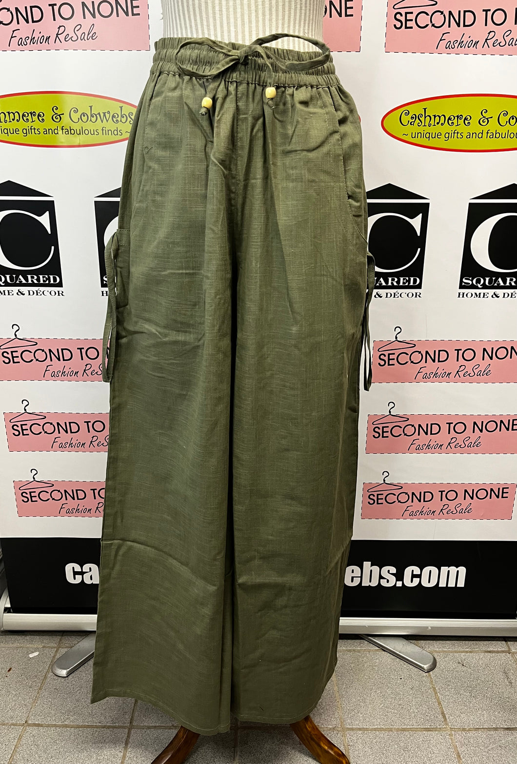 100% Cotton Wide-Leg Drawstring Pants (3 Colors)