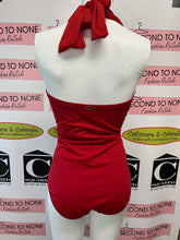 Cargar imagen en el visor de la galería, Red Hollywood Glamour Halter Swimsuit (Size 14)
