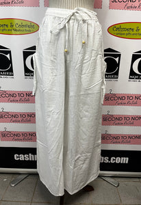 100% Cotton Wide-Leg Drawstring Pants (3 Colors)