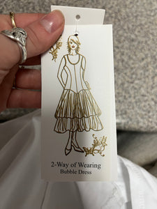 Cotton-Blend White Bubble Dress (Only 2 Left!)