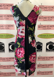 Carre Noir Sheer Floral Print Dress (M)