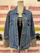 Load image into Gallery viewer, Denim &amp; Plaid Pleated Jacket (Size M/L)
