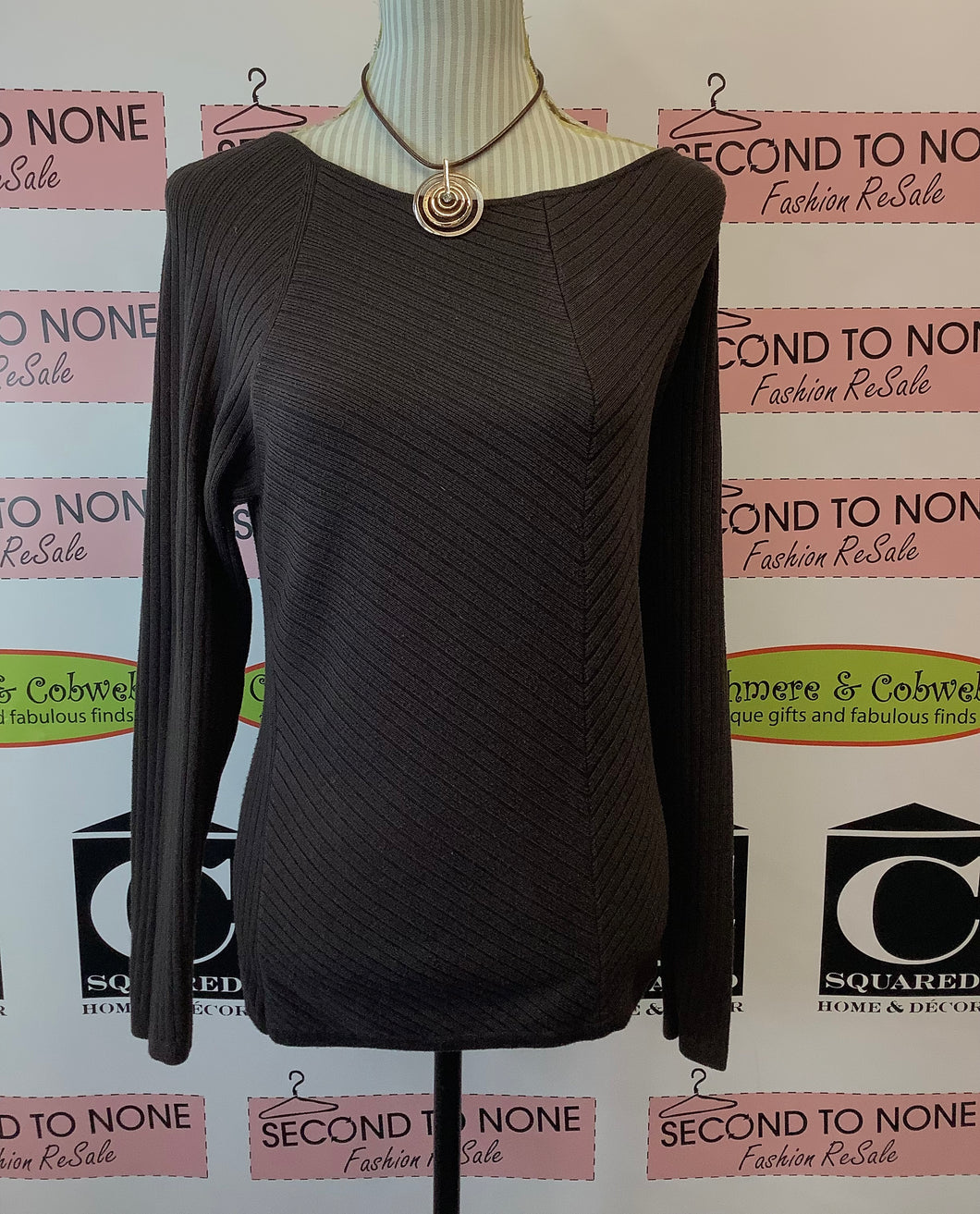 Danier Chocolate Brown Ribbed Top (Size M)