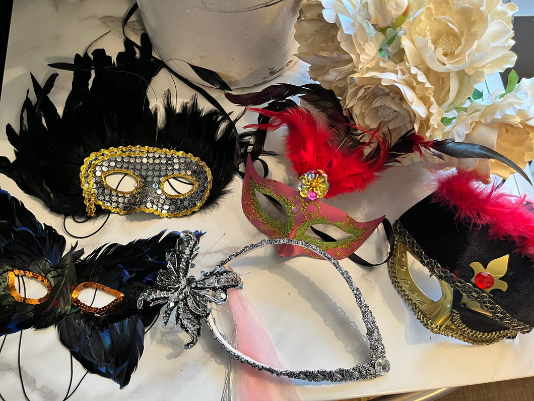 Assorted Masquerade/Costume Masks (Sold as a Set)