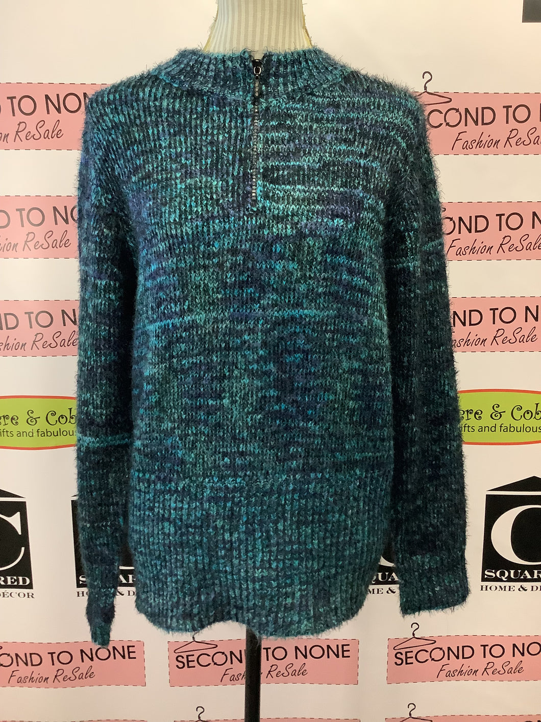 Rhinestone Knit Sweater (Size L)