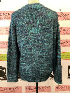 Rhinestone Knit Sweater (Size L)