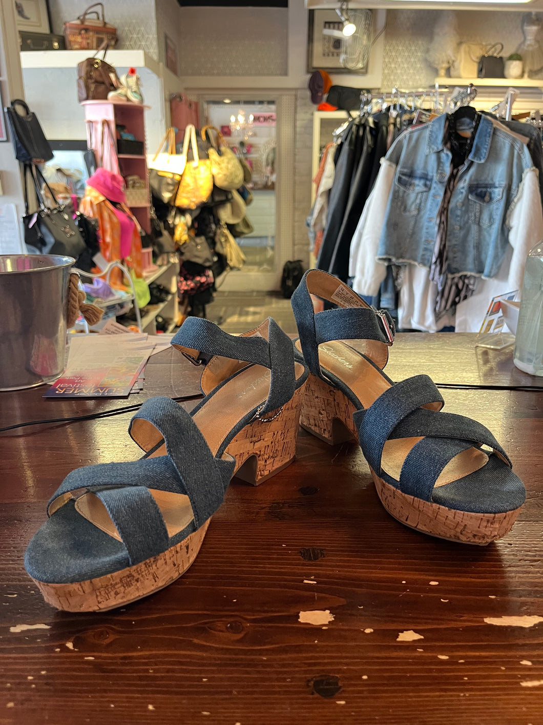 Skechers Denim Platform Heels (Size 10)