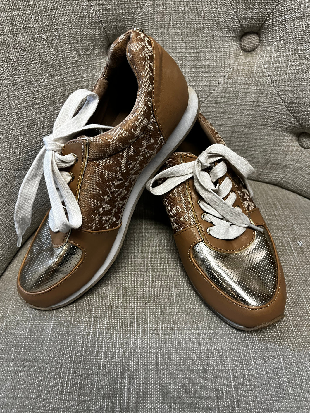 Michael Kors Gold Sneakers (Size 4)