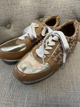 Load image into Gallery viewer, Michael Kors Gold Sneakers (Size 4)
