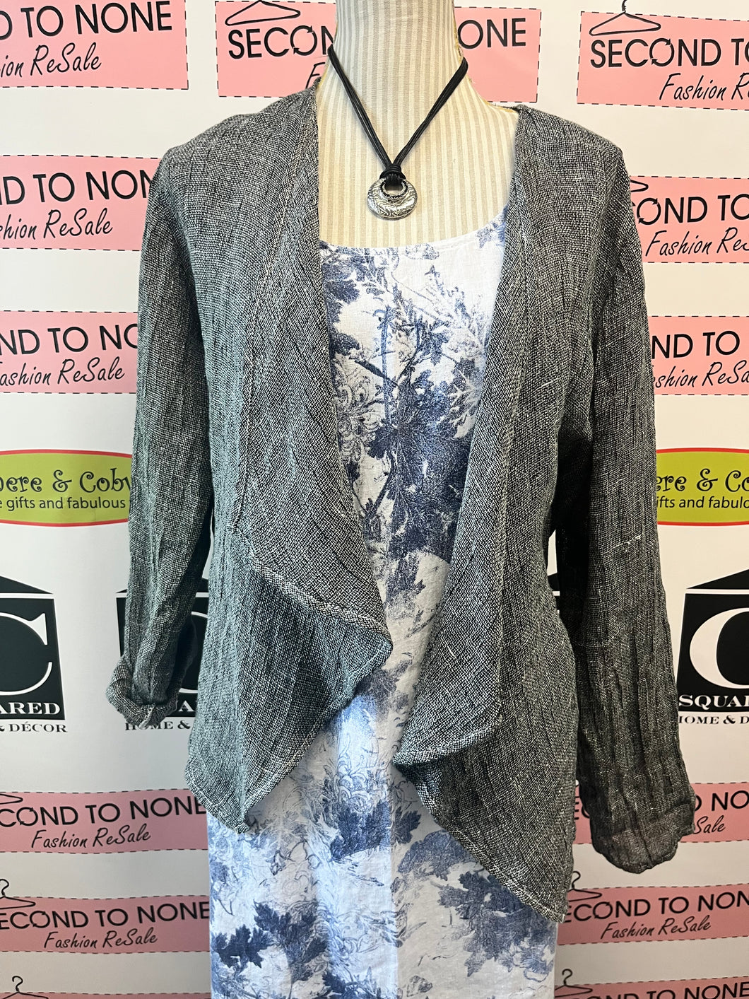 100% Linen Waterfall Jacket (Size XL)