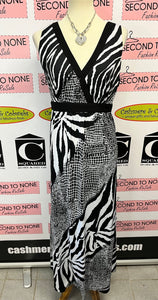 B&W Mixed Print Maxi Dress (Size 12)