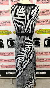 B&W Mixed Print Maxi Dress (Size 12)