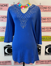 Load image into Gallery viewer, Cruisewear &amp; Company Blue Bling Top (XXXL)
