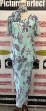 Load image into Gallery viewer, Jacques Vert 3PC Blue &amp; Purple Skirt Set (Size 16)
