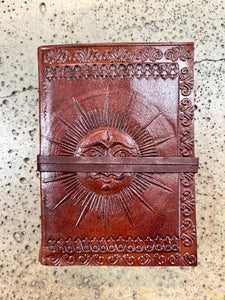 Small Sun Leather Tie Journal