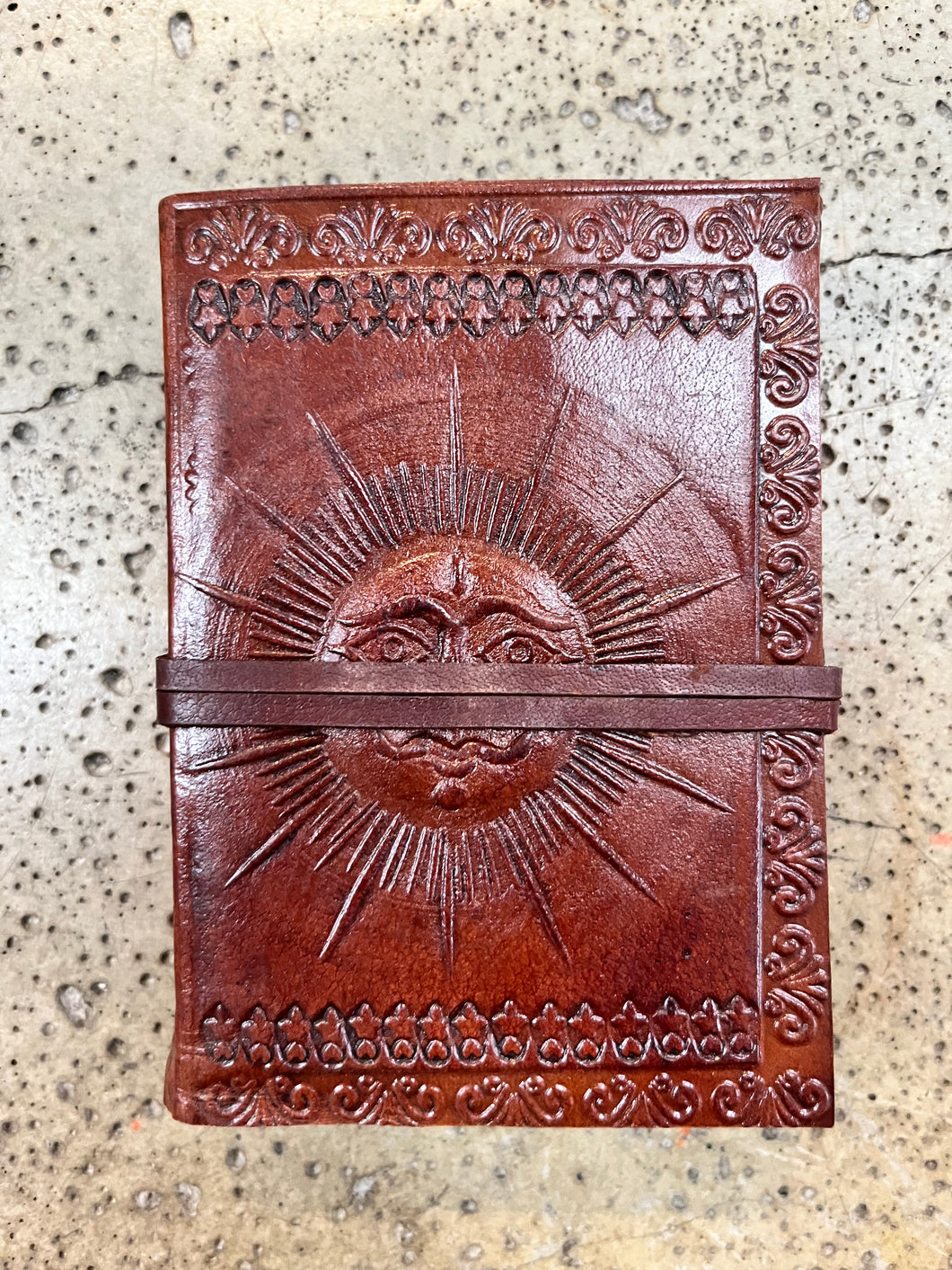 Small Sun Leather Tie Journal