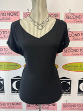 Load image into Gallery viewer, Vintage Sears Black V-Neck Blouse (Size 8/10)
