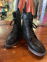 Load image into Gallery viewer, Black Shimmery Combat Boots (Size 40)
