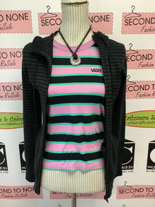 Vans Striped Cropped Retro Style T-Shirt (Size S)