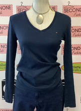 Load image into Gallery viewer, Tommy Hilfiger Navy V-Neck Top (M)
