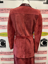 Load image into Gallery viewer, Vintage Red Leather &amp; Snake Skin Jacket &amp; Skirt Set (Size 10)
