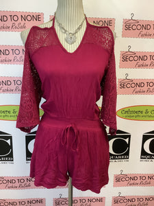 La Vie En Rose Burgundy Romper (Size L)