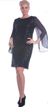 Load image into Gallery viewer, Sequin Little Black Dress with Sheer Sleeves
