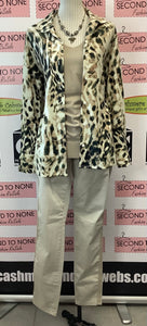 Cheetah Print Blazer Blouse (M)